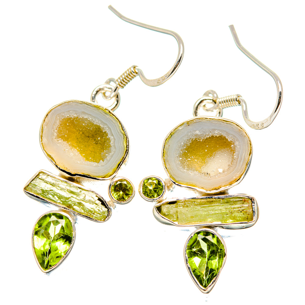 White Geode Slice Earrings handcrafted by Ana Silver Co - EARR431028 - Photo 2