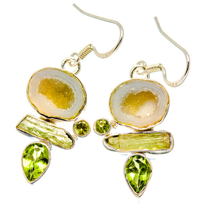White Geode Slice Earrings handcrafted by Ana Silver Co - EARR431028 - Photo 2