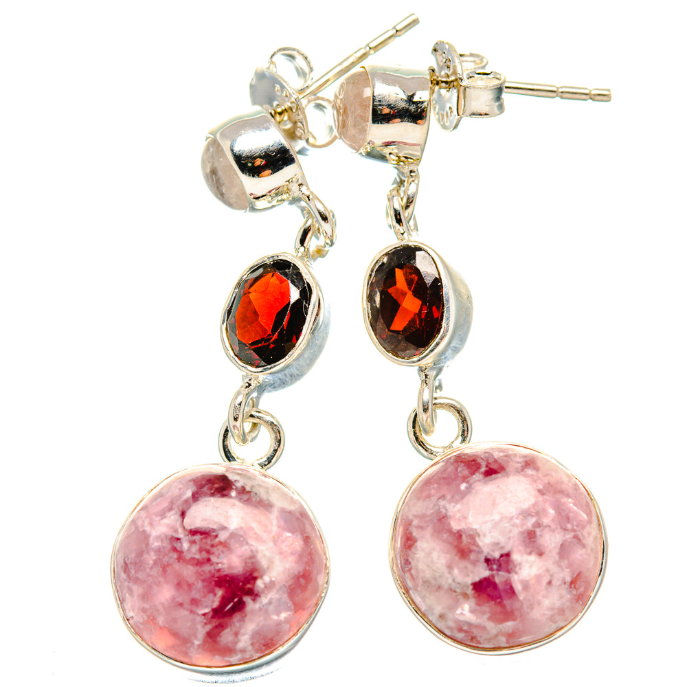 Lepidolite Earrings handcrafted by Ana Silver Co - EARR431041 - Photo 2