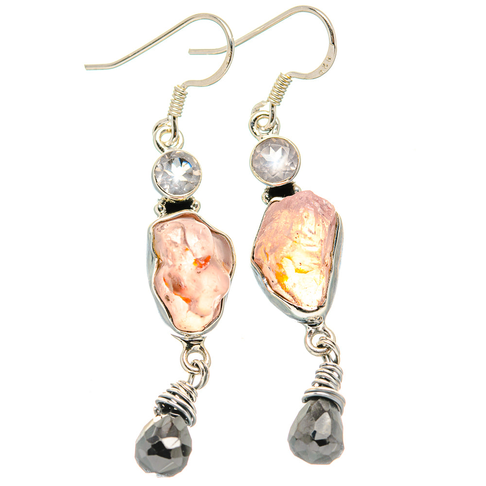 Rose Quartz Earrings handcrafted by Ana Silver Co - EARR431047 - Photo 2