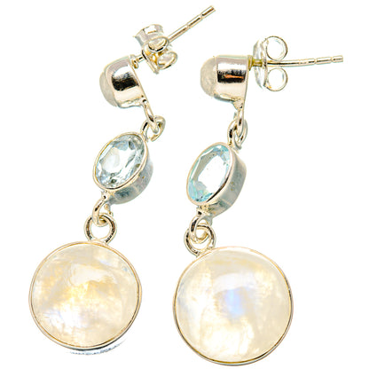 Rainbow Moonstone Earrings handcrafted by Ana Silver Co - EARR431054 - Photo 2