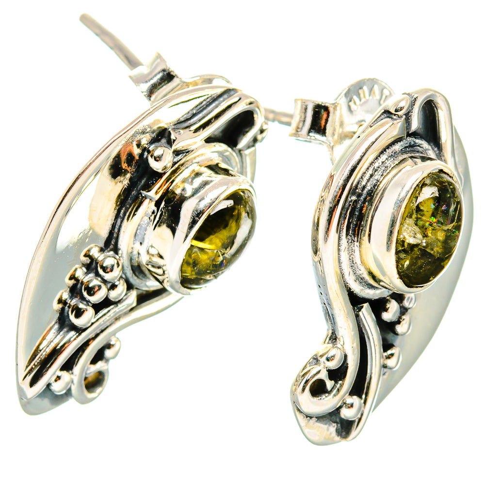 Green Tourmaline Earrings handcrafted by Ana Silver Co - EARR431063 - Photo 2