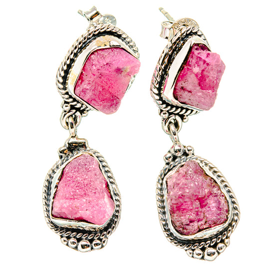 Pink Tourmaline Earrings handcrafted by Ana Silver Co - EARR431069 - Photo 2
