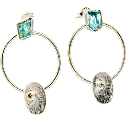 Blue Fluorite Earrings handcrafted by Ana Silver Co - EARR431070 - Photo 2