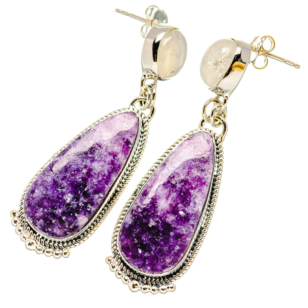 Lepidolite Earrings handcrafted by Ana Silver Co - EARR431074 - Photo 2