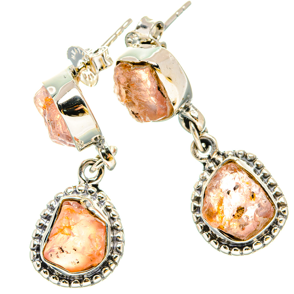 Rose Quartz Earrings handcrafted by Ana Silver Co - EARR431075 - Photo 2