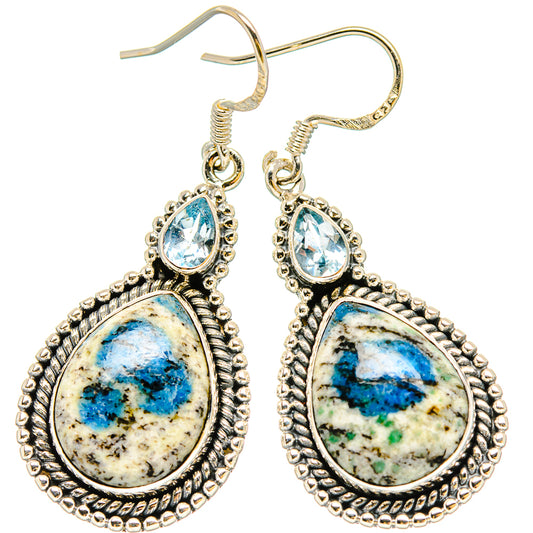 K2 Blue Azurite Earrings handcrafted by Ana Silver Co - EARR431082 - Photo 2