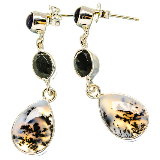 Dendritic Opal Earrings handcrafted by Ana Silver Co - EARR431086 - Photo 2
