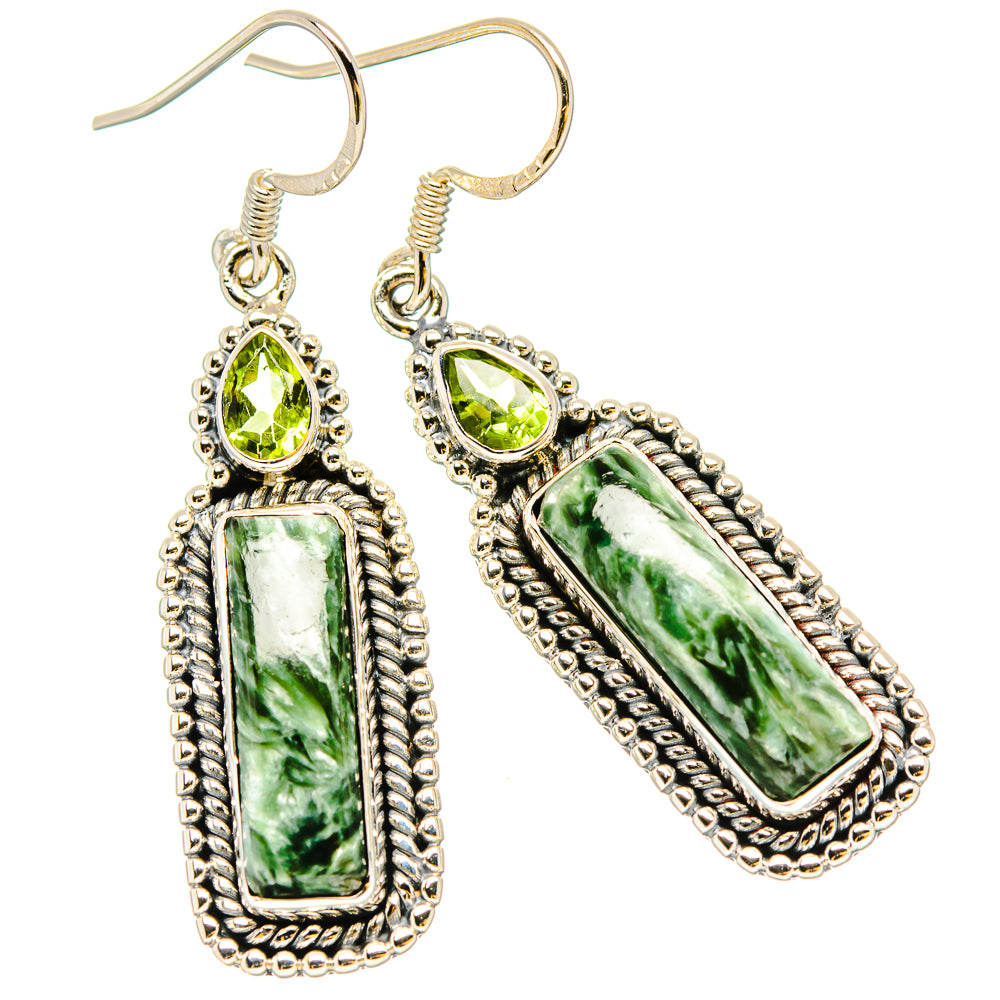 Seraphinite Earrings handcrafted by Ana Silver Co - EARR431089 - Photo 2