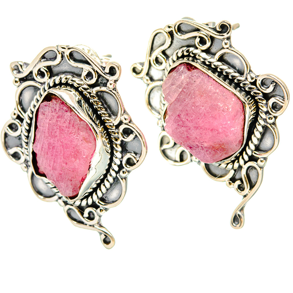 Pink Tourmaline Earrings handcrafted by Ana Silver Co - EARR431091 - Photo 2