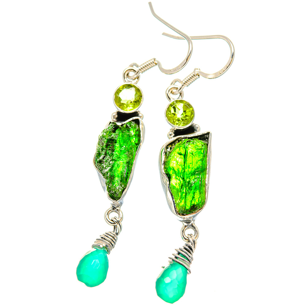 Chrome Diopside Earrings handcrafted by Ana Silver Co - EARR431093 - Photo 2