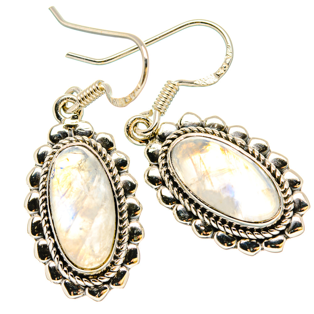 Rainbow Moonstone Earrings handcrafted by Ana Silver Co - EARR431094 - Photo 2