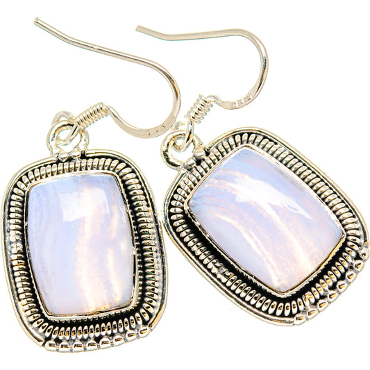Blue Lace Agate Earrings handcrafted by Ana Silver Co - EARR431100 - Photo 2