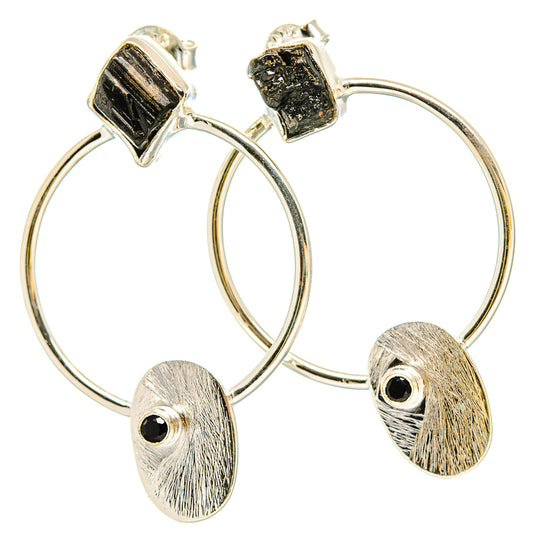 Black Tourmaline Earrings handcrafted by Ana Silver Co - EARR431121 - Photo 2