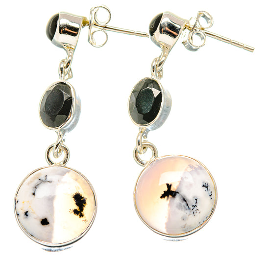 Dendritic Opal Earrings handcrafted by Ana Silver Co - EARR431139 - Photo 2