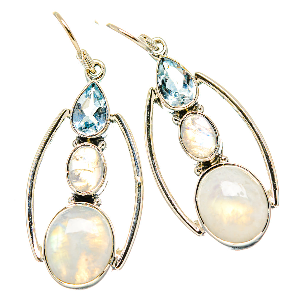 Rainbow Moonstone Earrings handcrafted by Ana Silver Co - EARR431145 - Photo 2