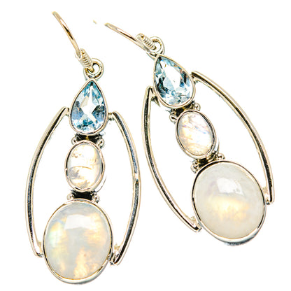 Rainbow Moonstone Earrings handcrafted by Ana Silver Co - EARR431145 - Photo 2