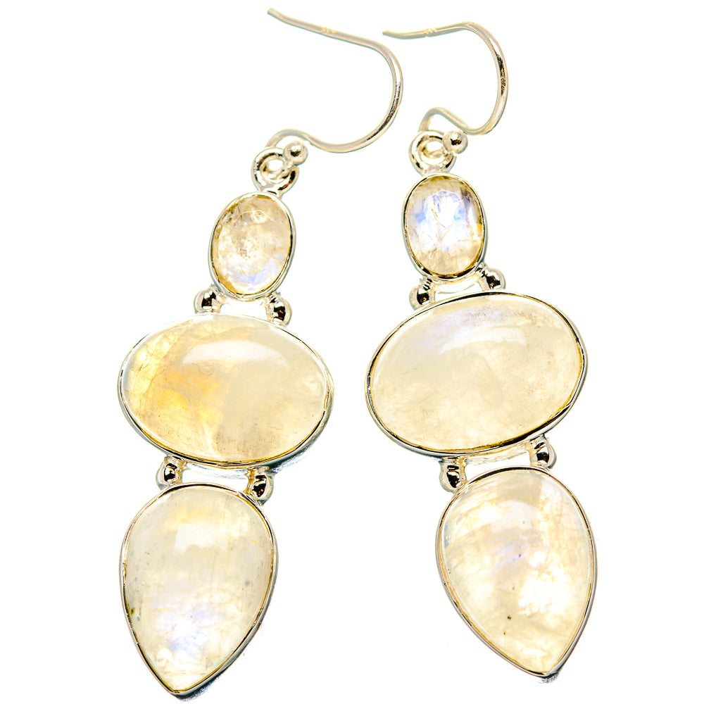 Rainbow Moonstone Earrings handcrafted by Ana Silver Co - EARR431158 - Photo 2