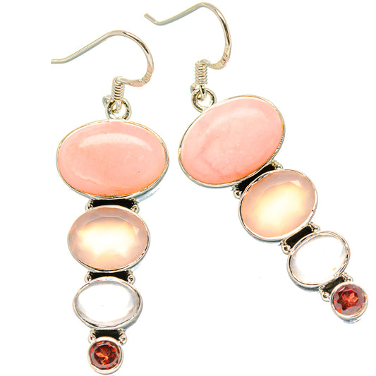 Pink Opal Earrings handcrafted by Ana Silver Co - EARR431161 - Photo 2