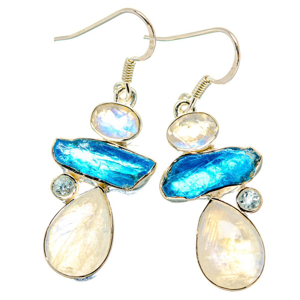 Rainbow Moonstone Earrings handcrafted by Ana Silver Co - EARR431163 - Photo 2