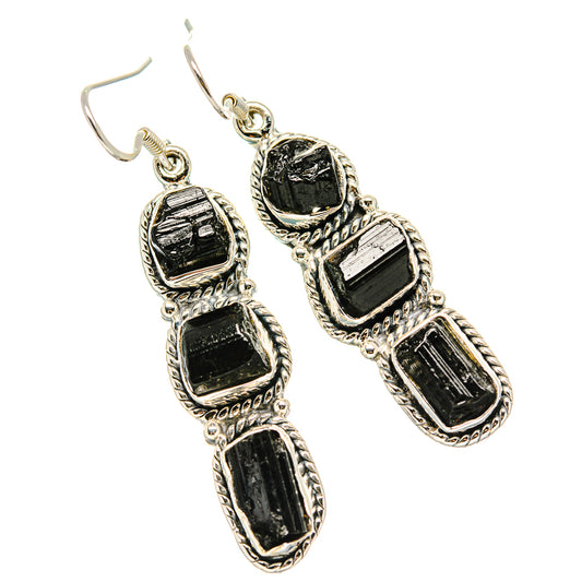 Black Tourmaline Earrings handcrafted by Ana Silver Co - EARR431170 - Photo 2