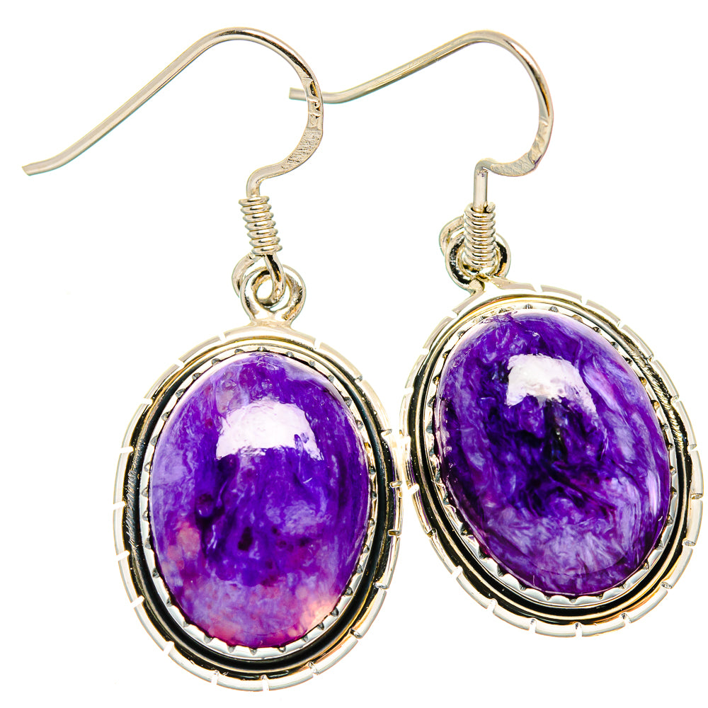 Charoite Earrings handcrafted by Ana Silver Co - EARR431173 - Photo 2