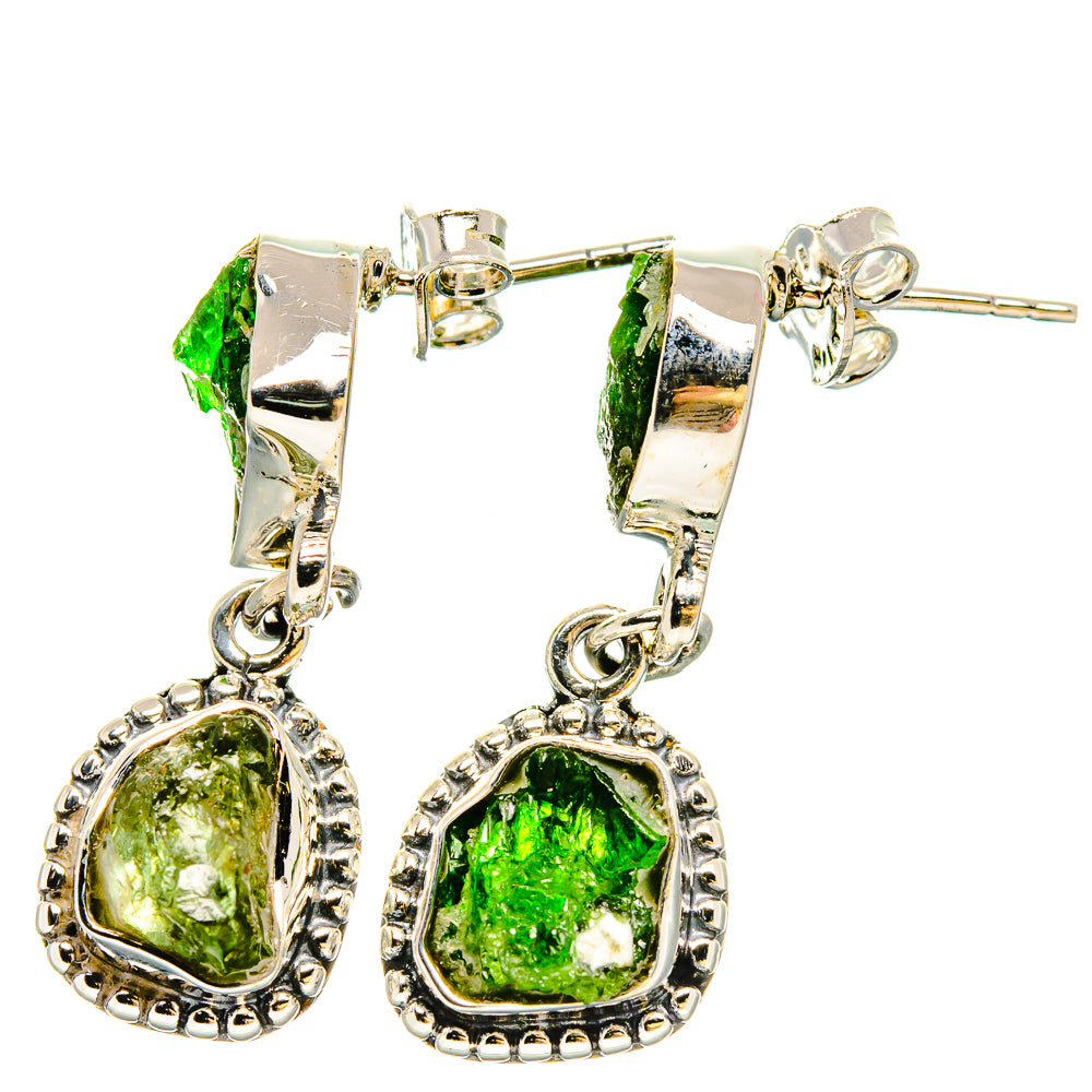 Chrome Diopside Earrings handcrafted by Ana Silver Co - EARR431179 - Photo 2