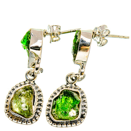 Chrome Diopside Earrings handcrafted by Ana Silver Co - EARR431179 - Photo 2
