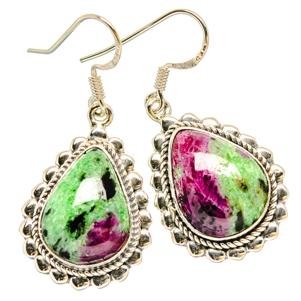 Ruby Zoisite Earrings handcrafted by Ana Silver Co - EARR431186 - Photo 2