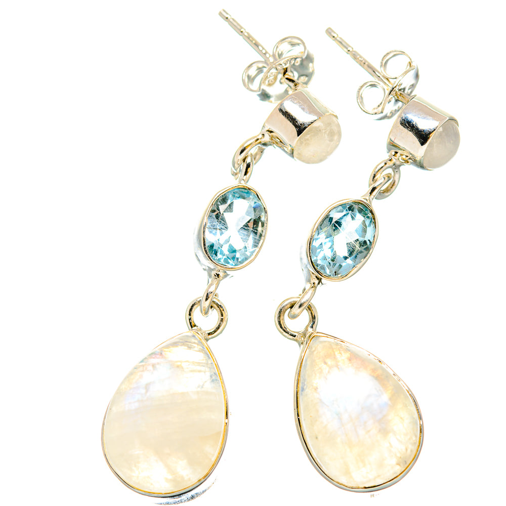 Rainbow Moonstone Earrings handcrafted by Ana Silver Co - EARR431194 - Photo 2