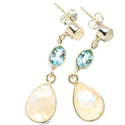 Rainbow Moonstone Earrings handcrafted by Ana Silver Co - EARR431194 - Photo 2