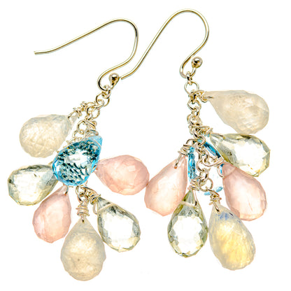 Rose Quartz Earrings handcrafted by Ana Silver Co - EARR431215 - Photo 2