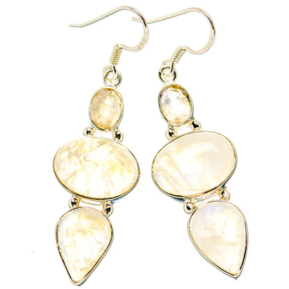 Rainbow Moonstone Earrings handcrafted by Ana Silver Co - EARR431236 - Photo 2