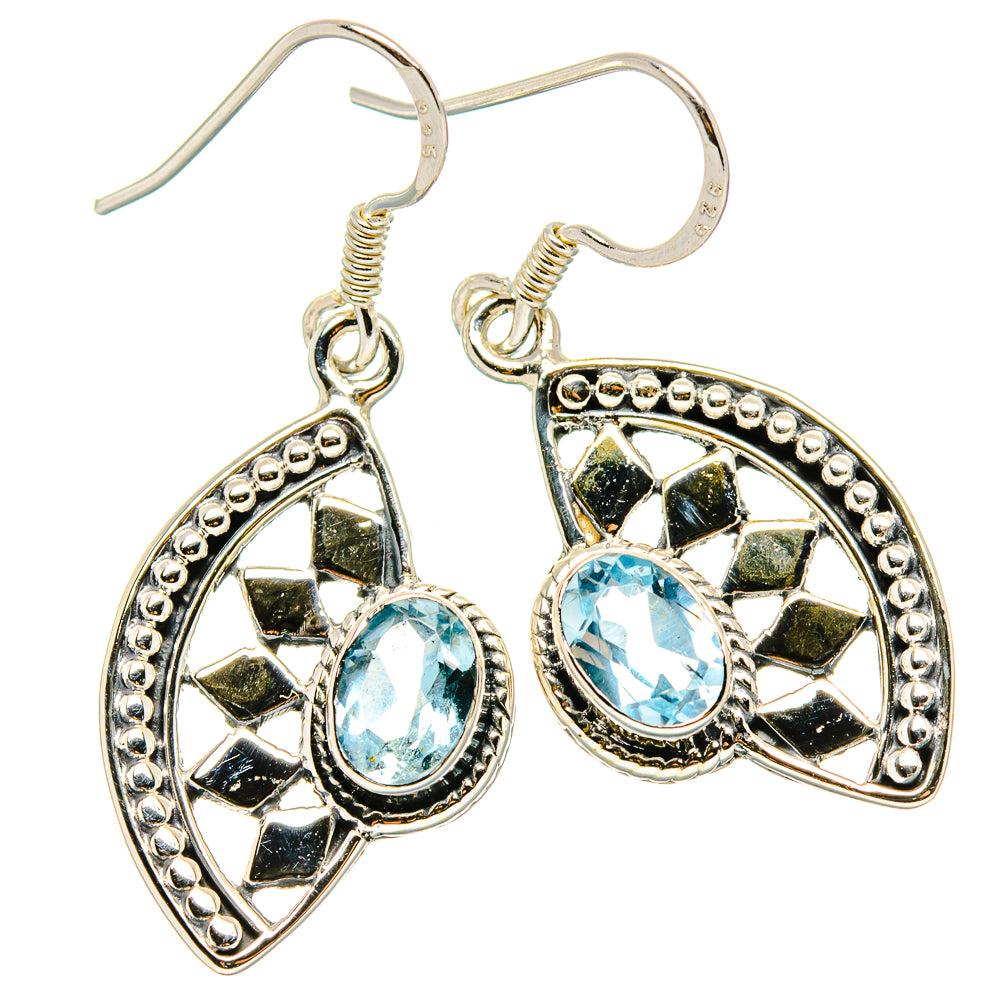 Blue Topaz Earrings handcrafted by Ana Silver Co - EARR431242 - Photo 2