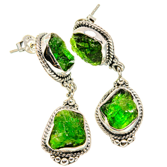 Chrome Diopside Earrings handcrafted by Ana Silver Co - EARR431243 - Photo 2