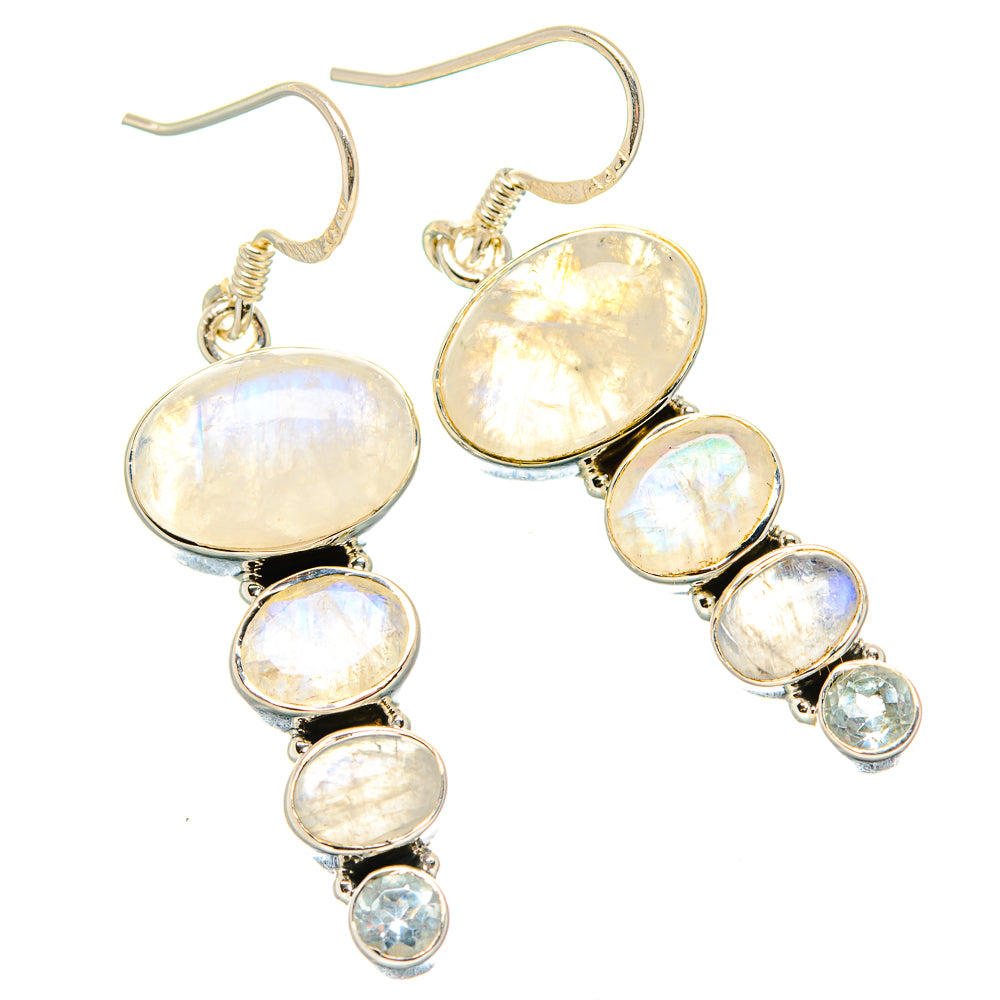 Rainbow Moonstone Earrings handcrafted by Ana Silver Co - EARR431261 - Photo 2