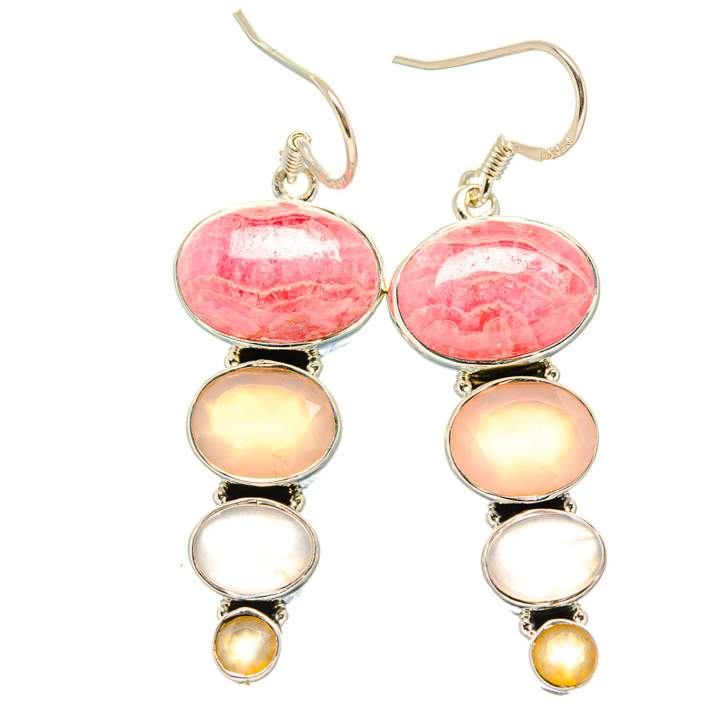 Rhodochrosite Earrings handcrafted by Ana Silver Co - EARR431262 - Photo 2