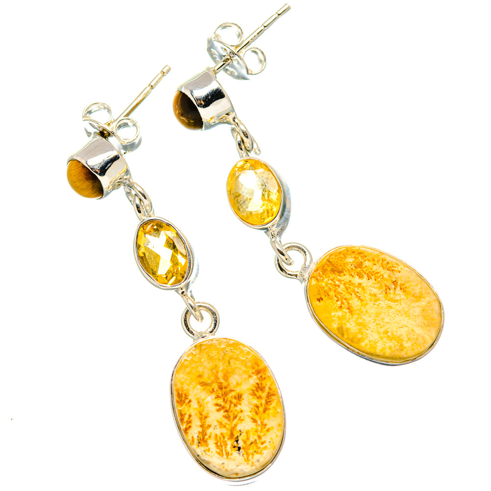 Germany Psilomelane Dendrite Earrings handcrafted by Ana Silver Co - EARR431265 - Photo 2