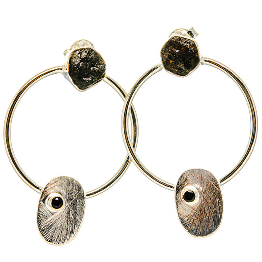 Tektite Earrings handcrafted by Ana Silver Co - EARR431271 - Photo 2