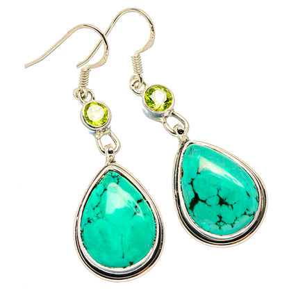 Tibetan Turquoise Earrings handcrafted by Ana Silver Co - EARR431297 - Photo 2