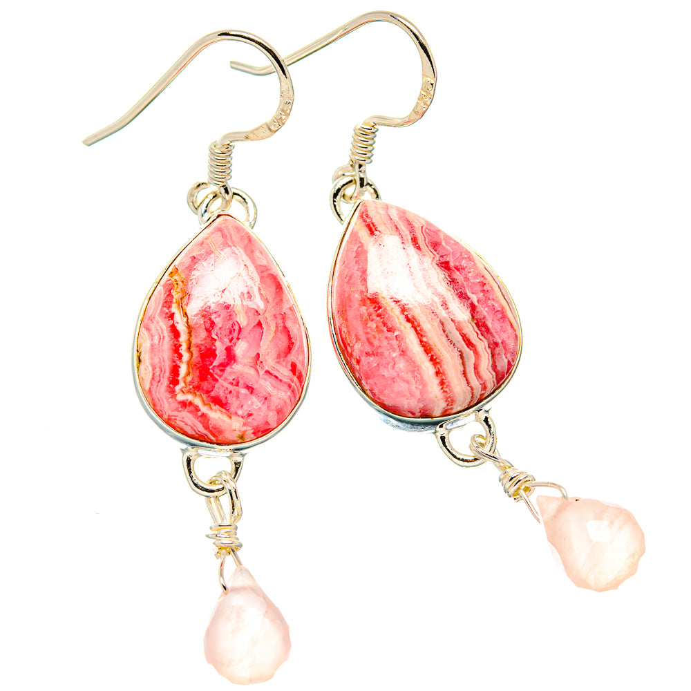 Rhodochrosite Earrings handcrafted by Ana Silver Co - EARR431299 - Photo 2