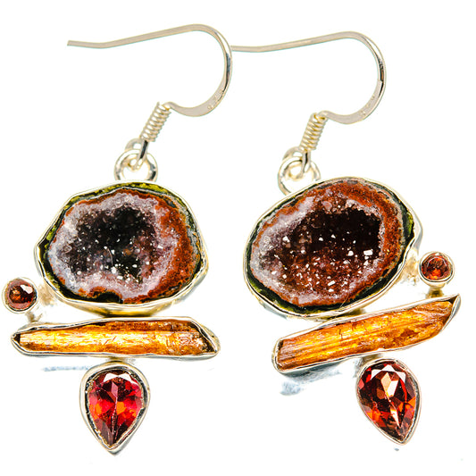 Coconut Geode Druzy Earrings handcrafted by Ana Silver Co - EARR431302 - Photo 2