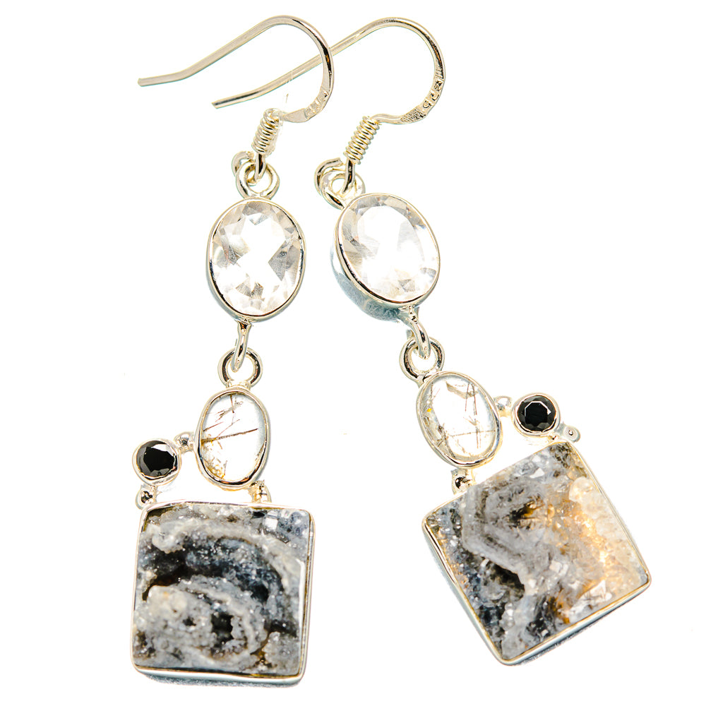 Desert Druzy Earrings handcrafted by Ana Silver Co - EARR431304 - Photo 2
