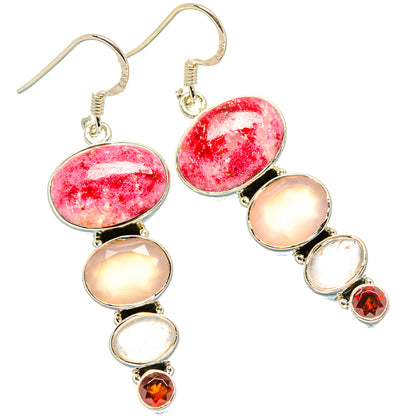 Thulite Earrings handcrafted by Ana Silver Co - EARR431317 - Photo 2