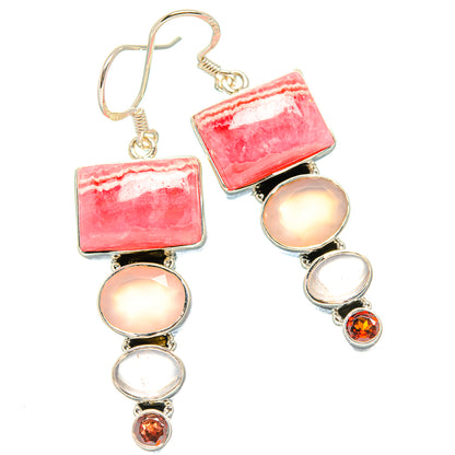 Rhodochrosite Earrings handcrafted by Ana Silver Co - EARR431320 - Photo 2