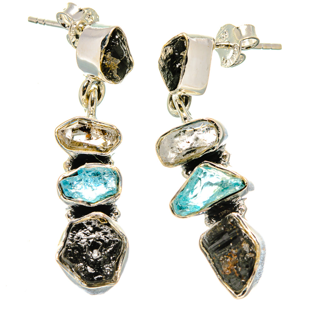 Tektite Earrings handcrafted by Ana Silver Co - EARR431322 - Photo 2