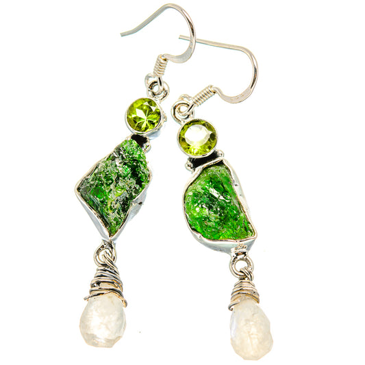 Chrome Diopside Earrings handcrafted by Ana Silver Co - EARR431326 - Photo 2