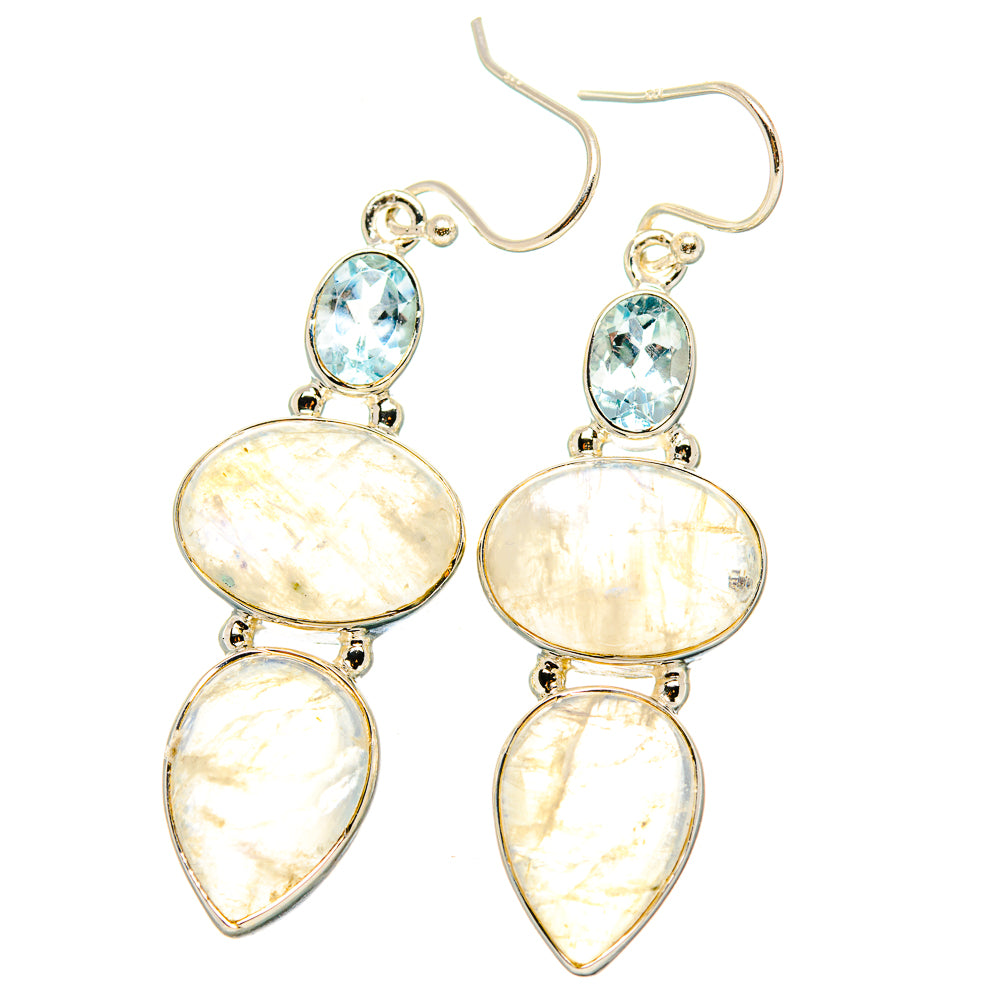 Rainbow Moonstone Earrings handcrafted by Ana Silver Co - EARR431337 - Photo 2