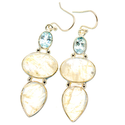 Rainbow Moonstone Earrings handcrafted by Ana Silver Co - EARR431337 - Photo 2