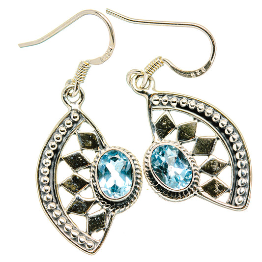 Blue Topaz Earrings handcrafted by Ana Silver Co - EARR431345 - Photo 2